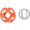 NATTOU Teether Silicone Ball 2 in 1 гризалка Orange / Grey 4 m+ 2 бр.