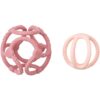 NATTOU Teether Silicone Ball 2 in 1 гризалка Pink 4 m+ 2 бр.