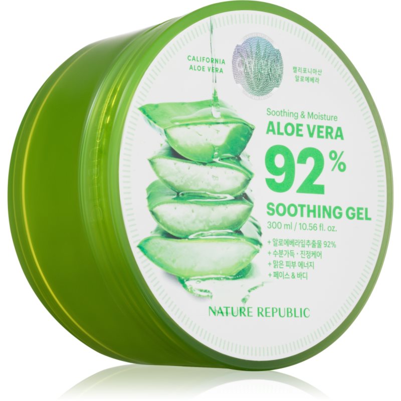 NATURE REPUBLIC Soothing & Moisture Aloe Vera 92% Soothing Gel успокояващ хидратиращ гел за чувствителна кожа 300 мл.