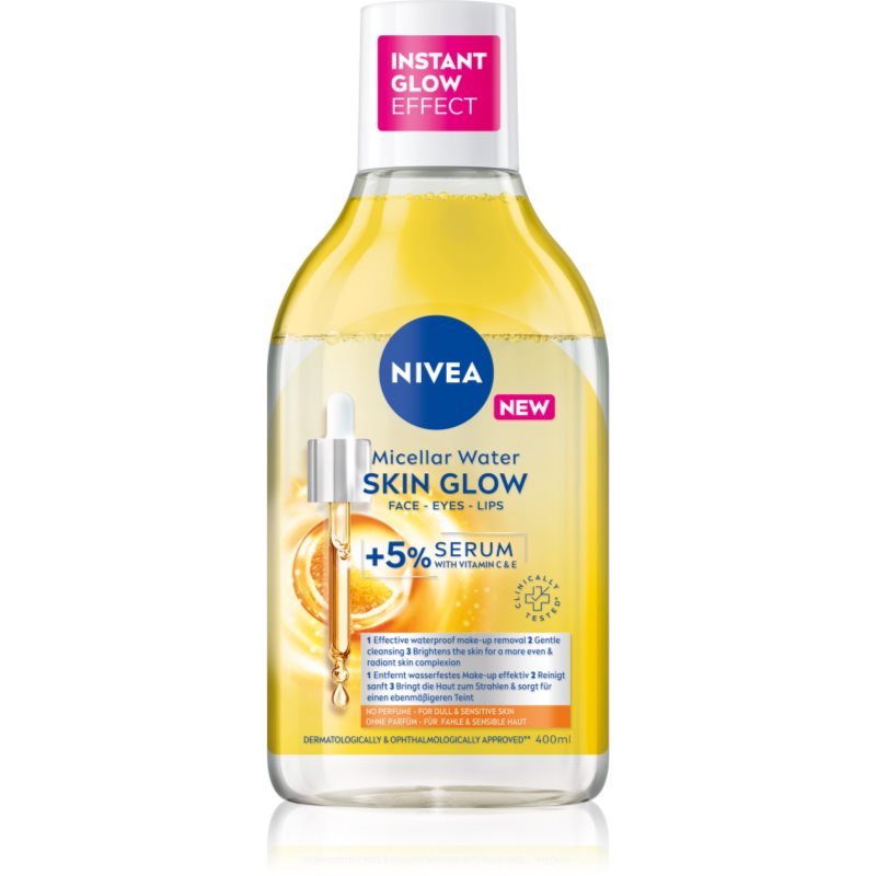 NIVEA Micellar Skin Glow почистваща мицеларна вода за озаряване на лицето 400 мл.