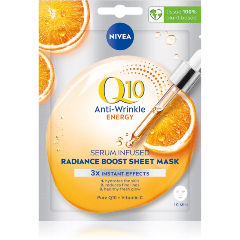 NIVEA Q10 Energy противбръчкова платнена маска 1 бр.