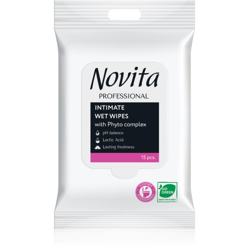 NOVITA Professional кърпички за интимна хигиена за чувствителна кожа 15 бр.