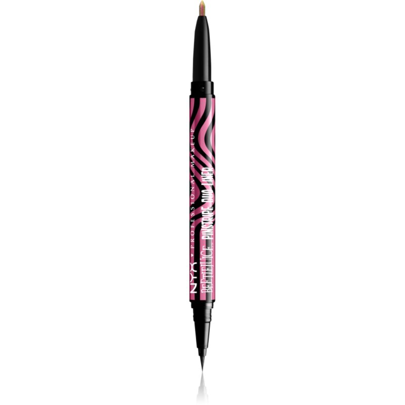 NYX Professional Makeup Beetlejuice Pinstripe Duo Liner очна линия 2 в 1 цвят 01 Pink Chrome 0