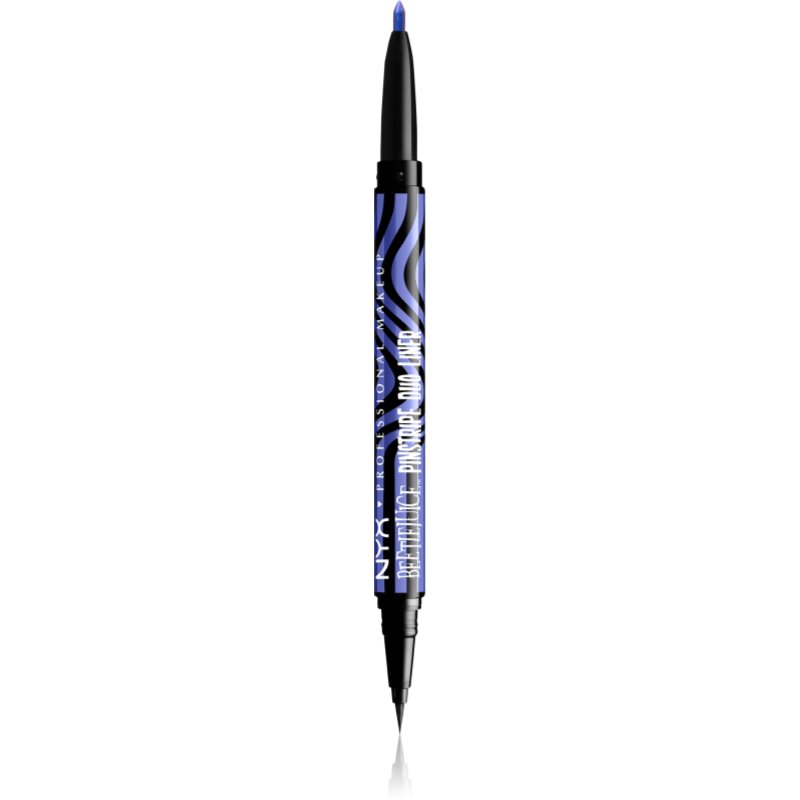 NYX Professional Makeup Beetlejuice Pinstripe Duo Liner очна линия 2 в 1 цвят 02 Purple Chrome 0