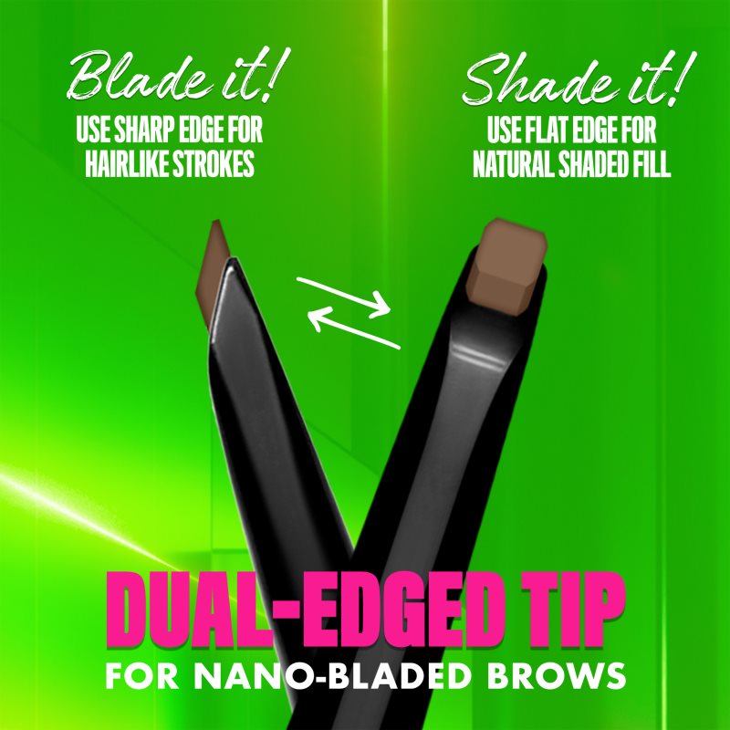 NYX Professional Makeup Blade & Shade молив за вежди с четка цвят 09 Brunette гр. на ниска цена