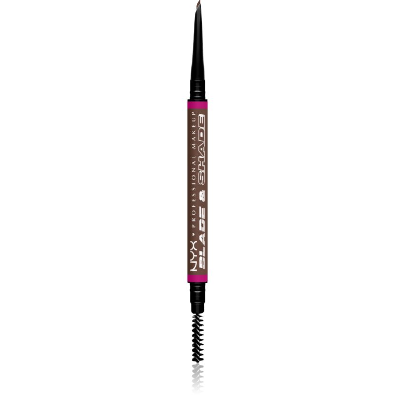 NYX Professional Makeup Blade & Shade молив за вежди с четка цвят 09 Brunette гр.