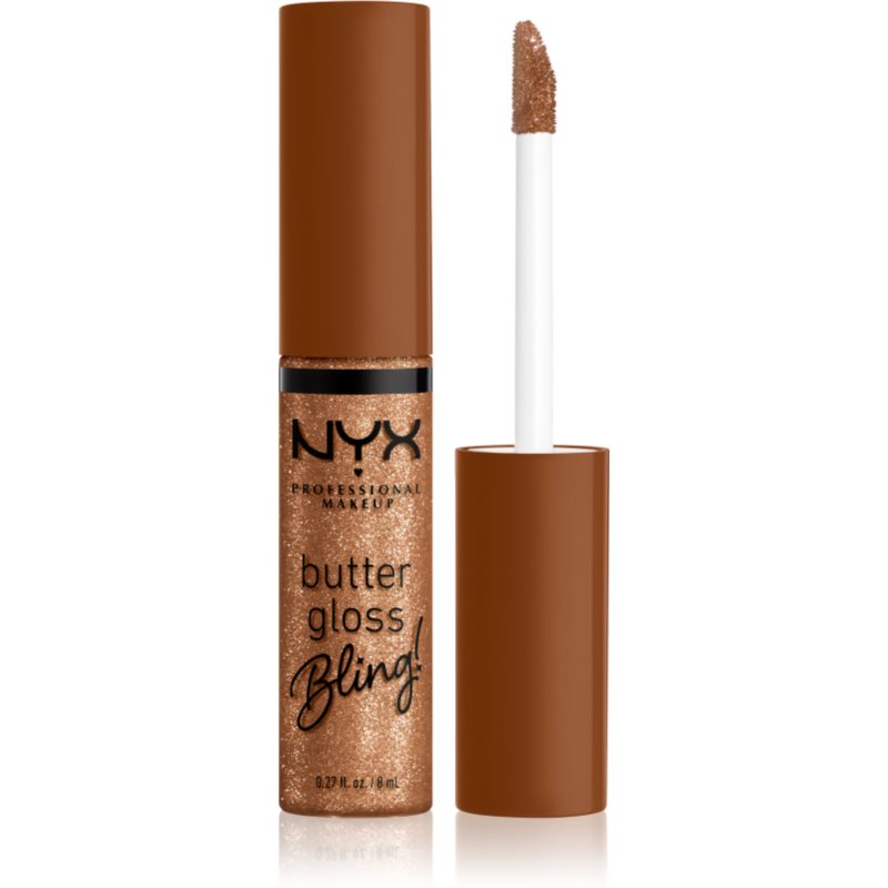 NYX Professional Makeup Butter Gloss Bling блясък за устни с блестящи частици цвят 04 Pay Me In Gold 8 мл.