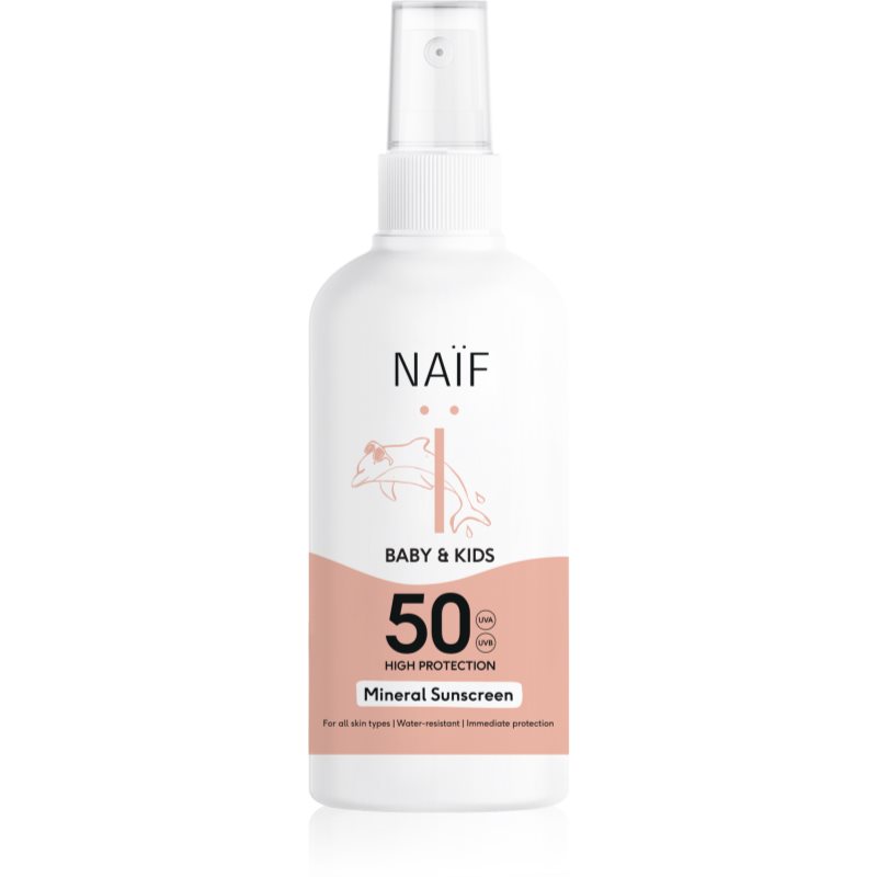 Naif Baby & Kids Mineral Sunscreen SPF 50 слънцезащитен спрей за деца 100 мл. на ниска цена