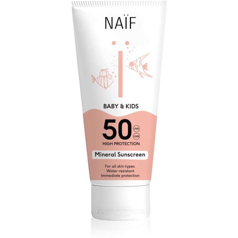 Naif Baby & Kids Mineral Sunscreen SPF 50 слънцезащитни продукти за бебета и деца SPF 50 100 мл. на ниска цена