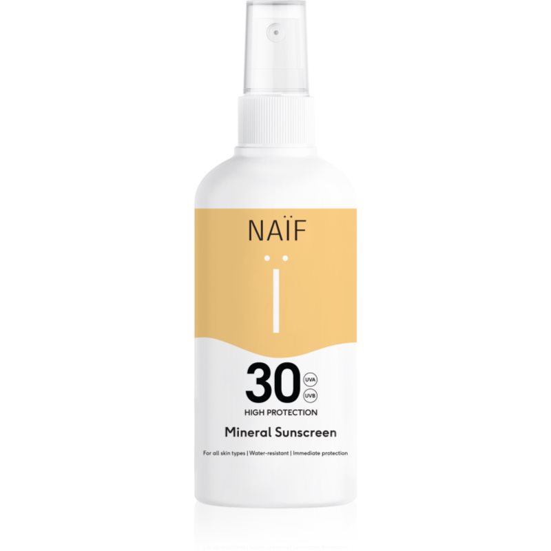 Naif Sun Mineral Sunscreen SPF 30 слънцезащитен спрей SPF 30 водоустойчив 100 мл.