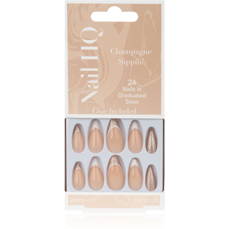 Nail HQ Almond Изкуствени нокти Sparkling Wine Sippin' 24 бр.