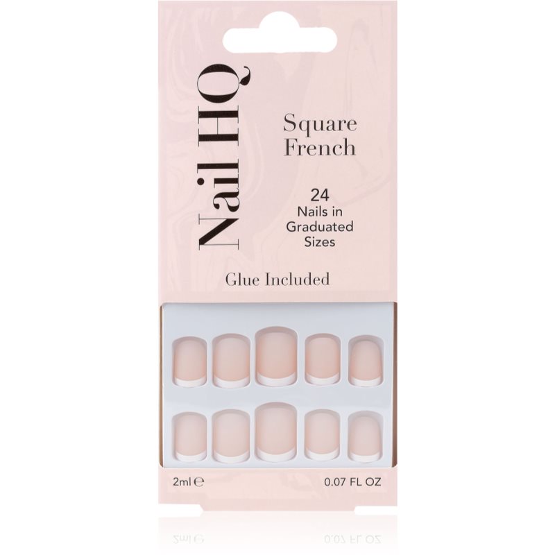 Nail HQ Square French Изкуствени нокти 24 бр.