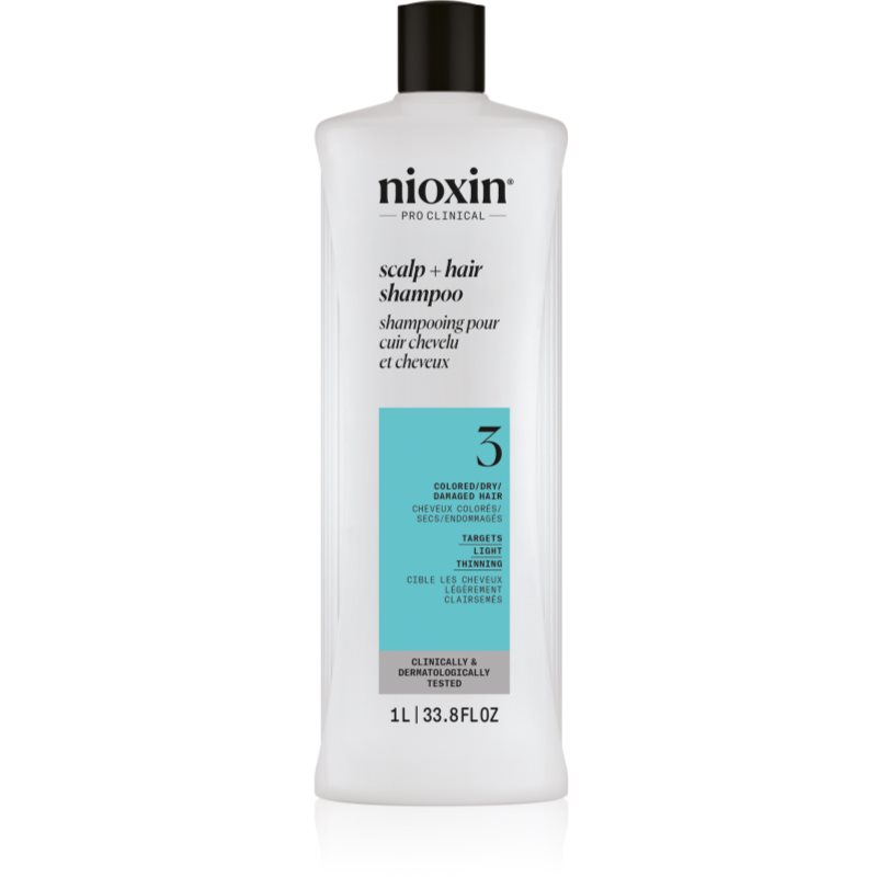 Nioxin System 3 Scalp + Hair Shampoo почистващ шампоан за боядисана и оредяваща коса 1000 мл. на ниска цена