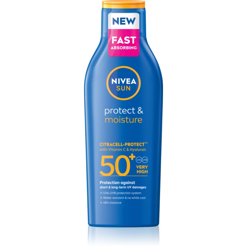 Nivea SUN Protect & Moisture хидратиращо мляко за тен SPF 50+ 200 мл.