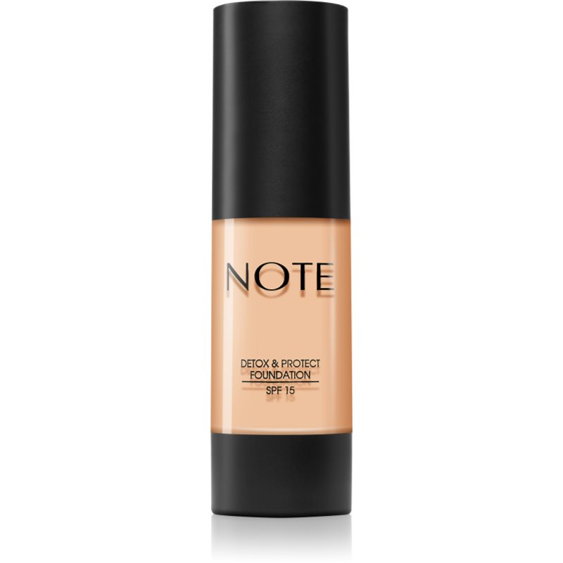 Note Cosmetique Detox & Protect течен фон дьо тен с матов завършек SPF 15 цвят 01 Beige 30 мл.