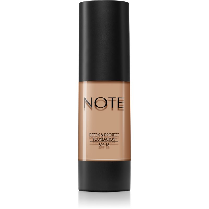 Note Cosmetique Detox & Protect течен фон дьо тен с матов завършек SPF 15 цвят 120 Soft Sand 30 мл.