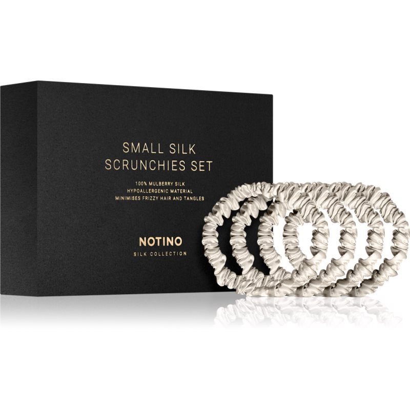 Notino Silk Collection Small Scrunchie Set комплект копринени ластици за коса цвят Cream на ниска цена
