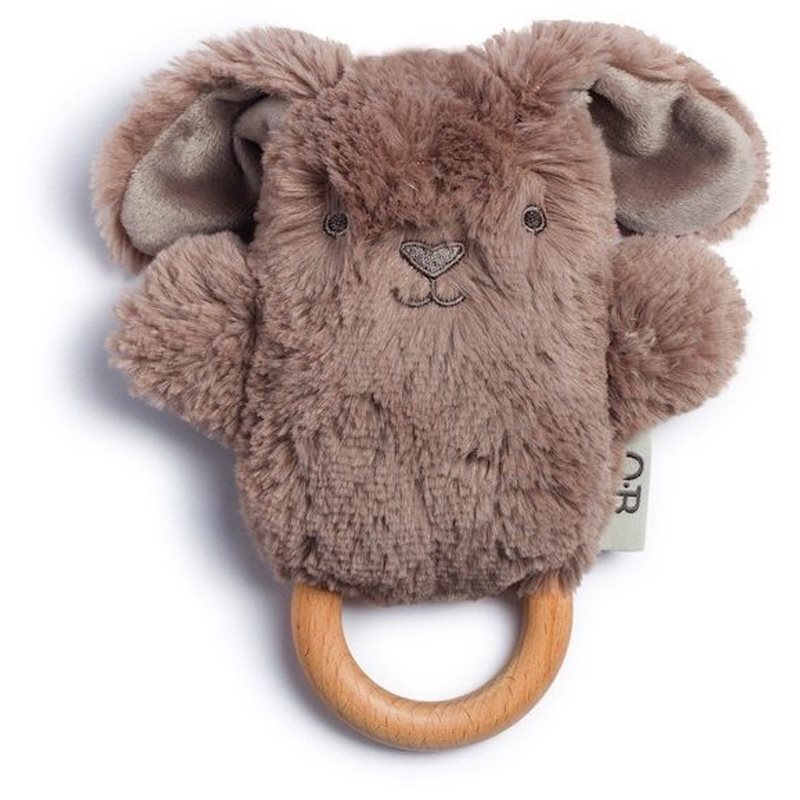 O.B Designs Bunny Soft Rattle Toy плюшена играчка с дрънкалка Earth Taupe 3m+ 1 бр.