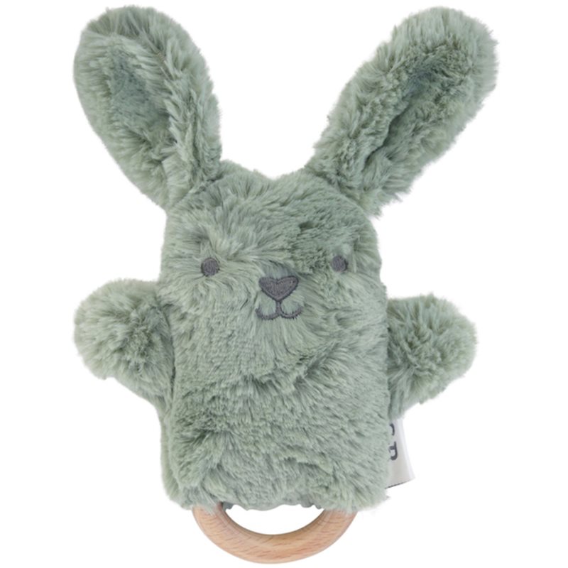 O.B Designs Bunny Soft Rattle Toy плюшена играчка с дрънкалка Sage 3m+ 1 бр.