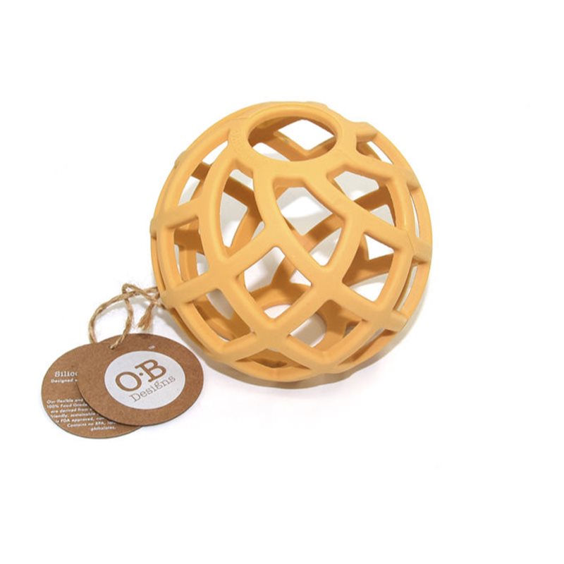 O.B Designs Eco-Friendly Teether Ball гризалка Tumeric 3m+ 1 бр.