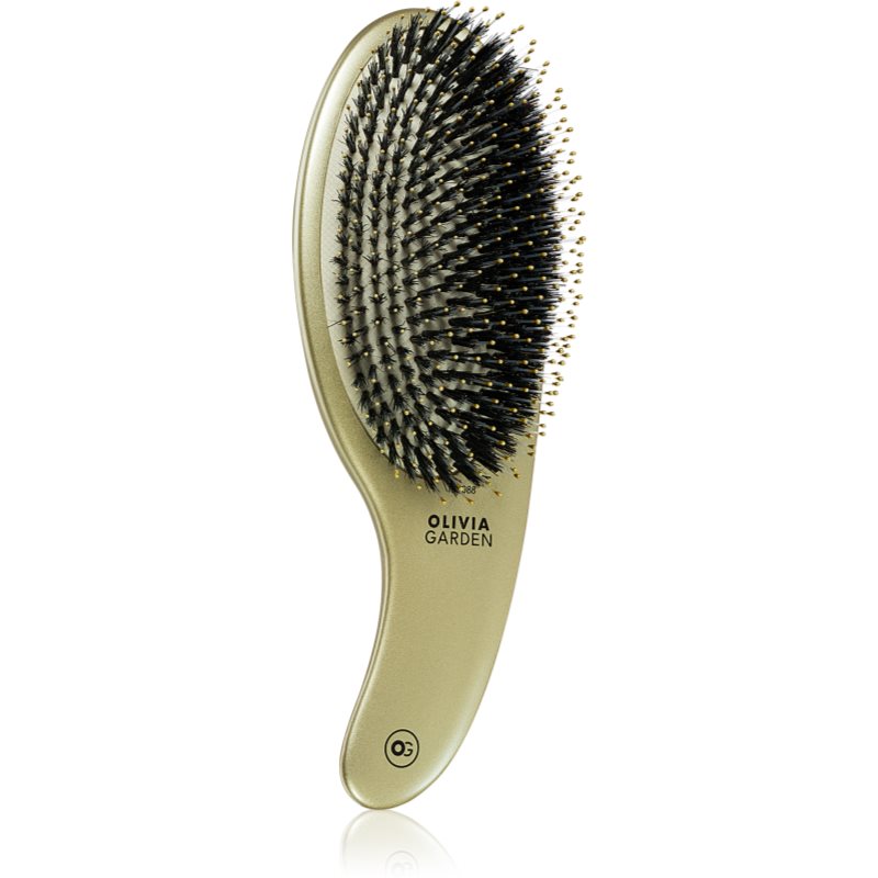 Olivia Garden Expert CURVE Board&Nylon Gold Четка за коса с влакна от найлон и глиган 1 бр.