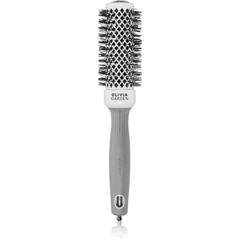 Olivia Garden Expert Shine Wavy Bristles White&Grey Четка за коса průměr 35 mm 1 бр.