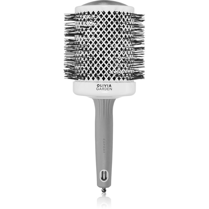 Olivia Garden Expert Shine Wavy Bristles White&Grey Четка за коса průměr 80 mm 1 бр.