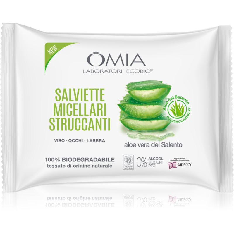 Omia Laboratories Aloe Vera del Salento кърпички за почистване на грим 20 бр.