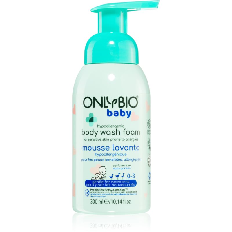 OnlyBio Baby Hypoallergenic почистваща пяна за тяло за деца от раждането им 300 мл.