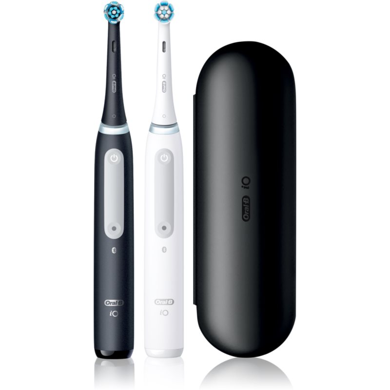 Oral B iO4 електрическа четка за зъби с калъфка DUO Black & White 2 бр. на ниска цена