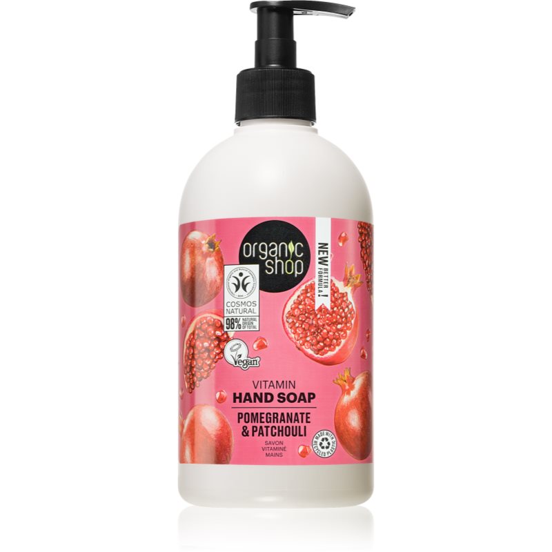 Organic Shop Pomegranate & Patchouli течен сапун-грижа за ръце с дозатор 500 мл.