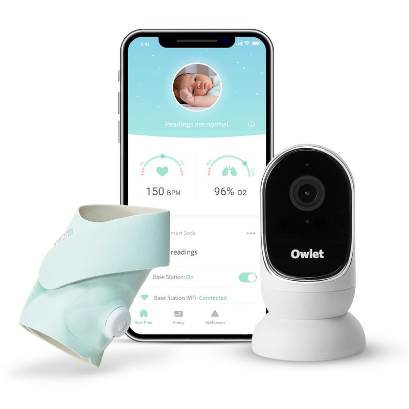 Owlet Monitor Duo Smart Sock 3 & Cam комплект за бебета Mint 1 бр.