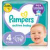 Pampers Active Baby Size 4 еднократни пелени 9-14 kg 76 бр.