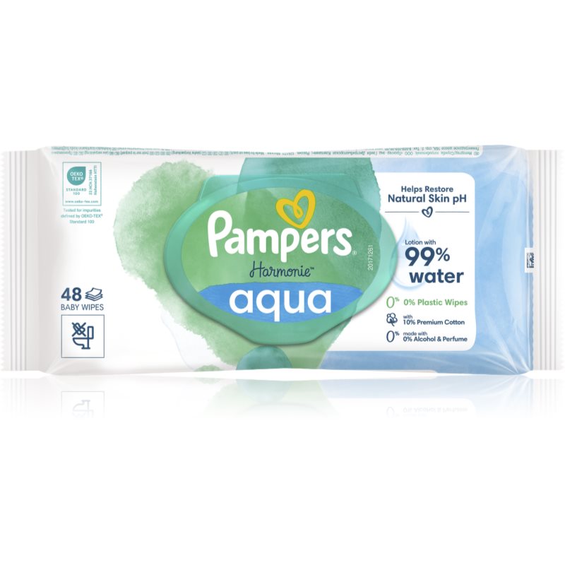 Pampers Harmonie Aqua мокри почистващи кърпички за деца 48 бр.