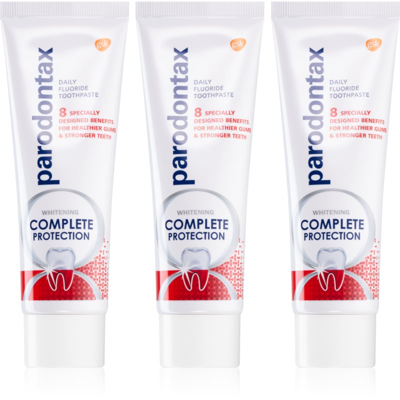 Parodontax Complete Protection Whitening избелваща паста за зъби с флуорид 3x75 мл.