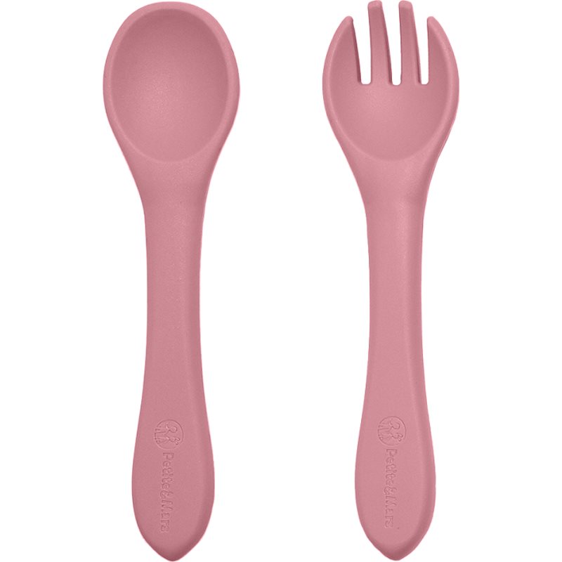 Petite&Mars Take&Match Silicone Cutlery прибор Dusty Rose 6 m+ 2 бр.