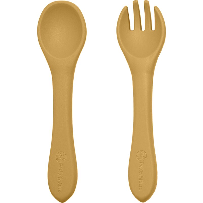 Petite&Mars Take&Match Silicone Cutlery прибор Intense Ochre 6 m+ 2 бр.