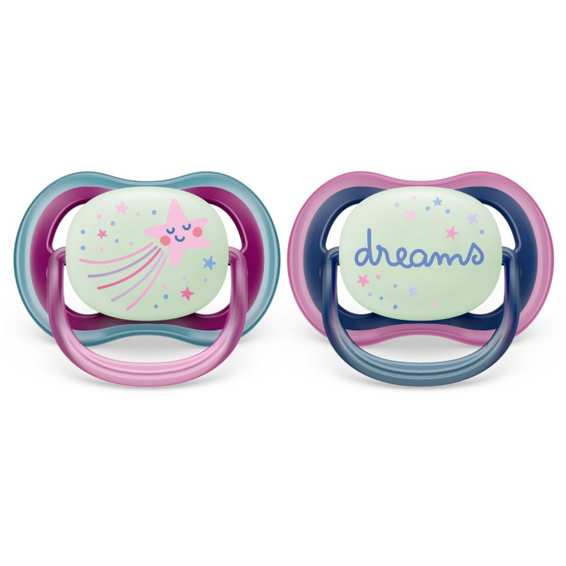 Philips Avent Ultra Air Night 6-18 m биберон Girl 2 бр. на ниска цена