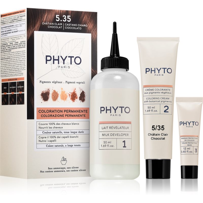 Phyto Color боя за коса с растителни екстракти цвят 5.35 Chocolate light Brown 3 бр.