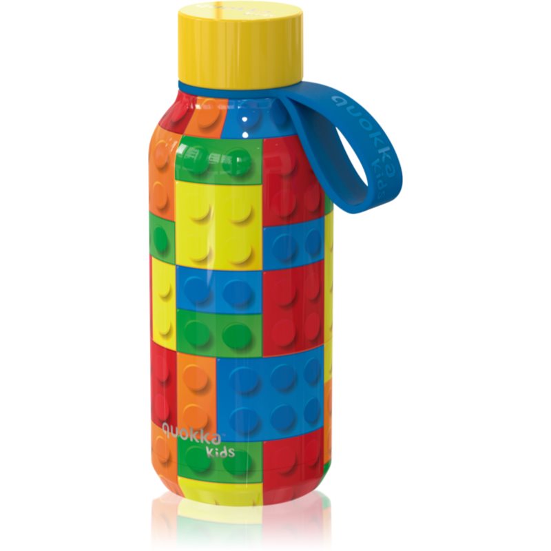 Quokka Solid Kids термобутилка със закачалка Color Bricks 330 мл.
