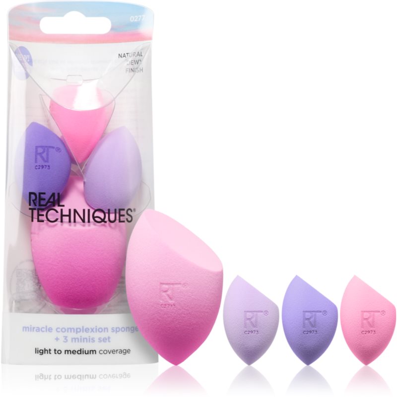 Real Techniques Miracle Complexion Sponge and Concealaer Minis Sunset комплект за гримиране на лицето 1 бр.