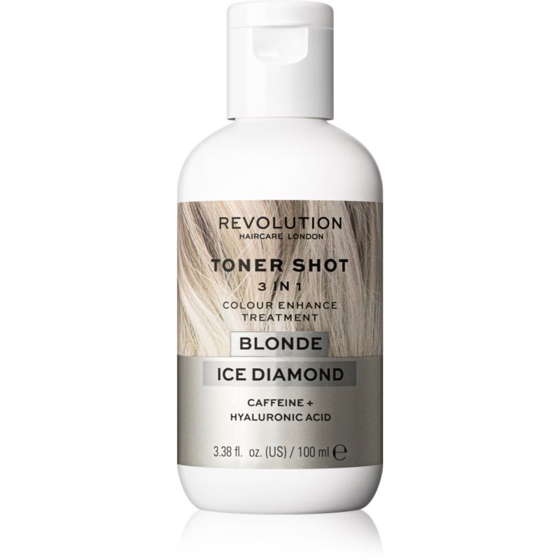 Revolution Haircare Toner Shot Blonde Ice Diamond подхранваща тонираща маска 3 в 1 цвят Ice Diamond 100 мл.
