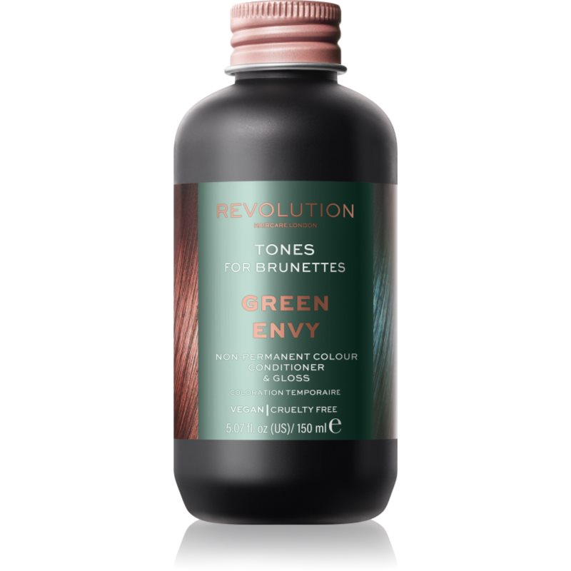 Revolution Haircare Tones For Brunettes тониращ балсам за коса с кафяви нюанси цвят Green Envy 150 мл.