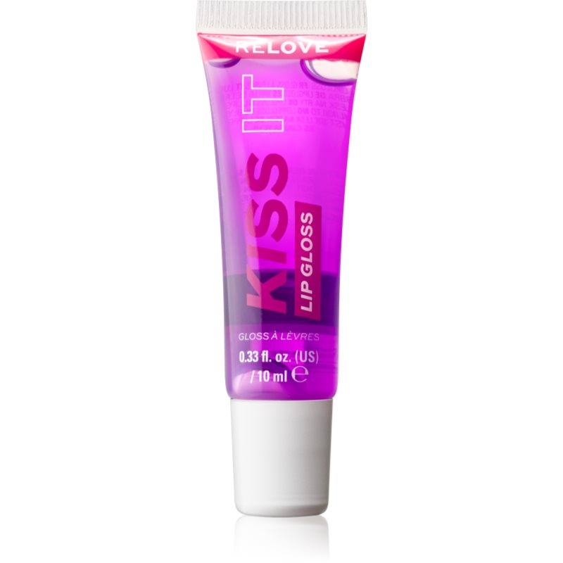 Revolution Relove Kiss It хидратиращ блясък за устни цвят Passion Fruit Purple 10 мл.