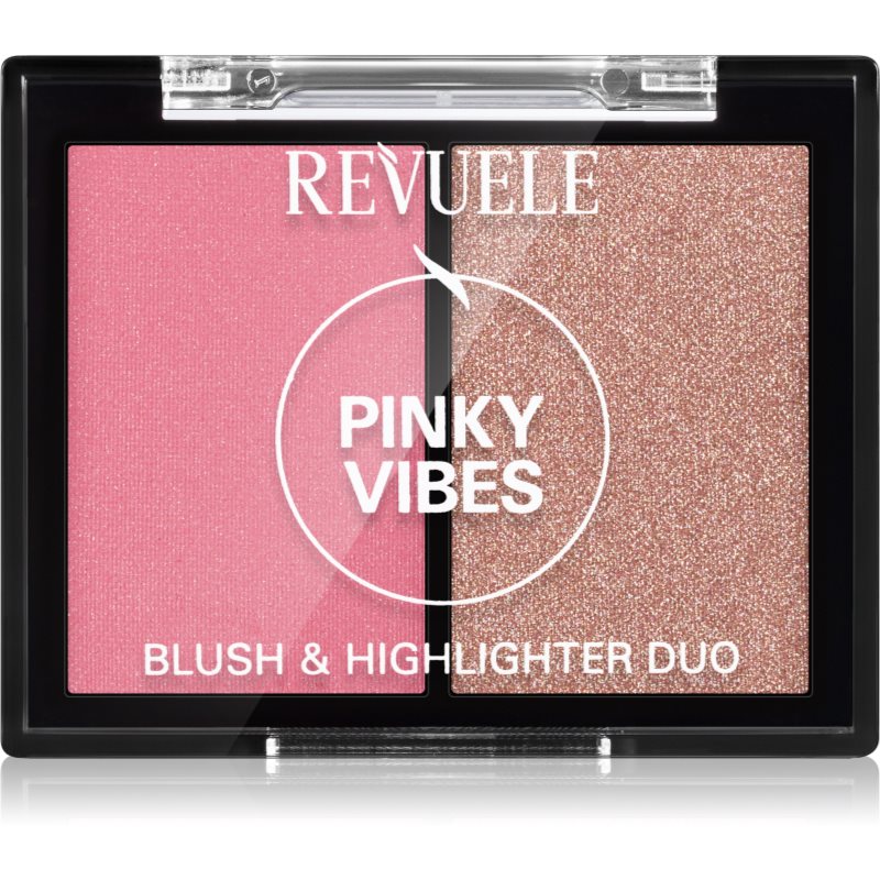 Revuele Blush & Highlighter Duo озаряващ руж цвят Pinky Vibes 8 гр.