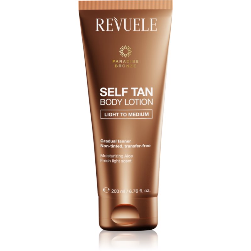 Revuele Paradise Bronze Self Tan Body Lotion автобронзиращ лосион за постепенен тен цвят Light To Medium 200 мл.