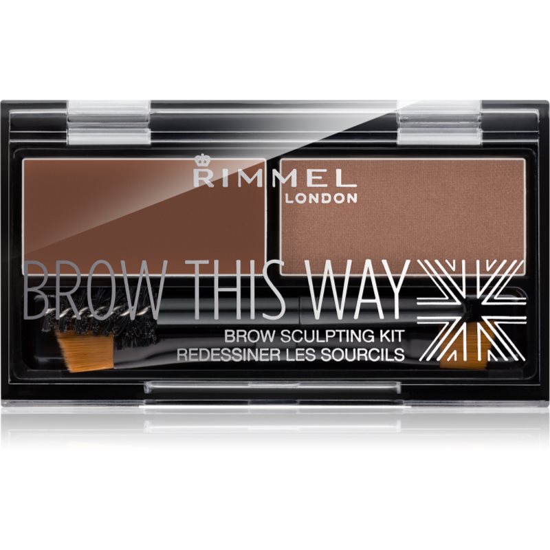 Rimmel Brow This Way палитра за вежди цвят 002 Medium Brown 1