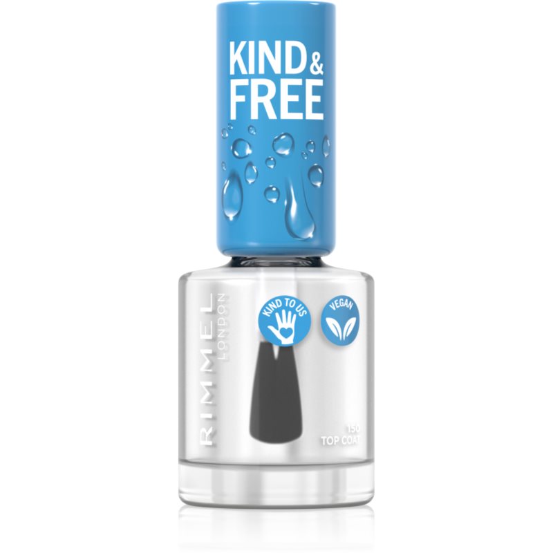 Rimmel Kind & Free горен лак за нокти цвят 150 Oxygen Wave 8 мл.