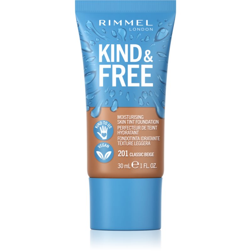 Rimmel Kind & Free лек хидратиращ фон дьо тен цвят 201 Classic Beige 30 мл.