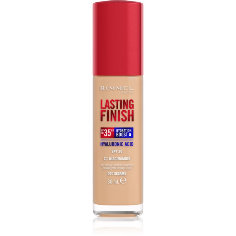 Rimmel Lasting Finish 35H Hydration Boost хидратиращ фон дьо тен SPF 20 цвят 070 Sesame 30 мл. на ниска цена